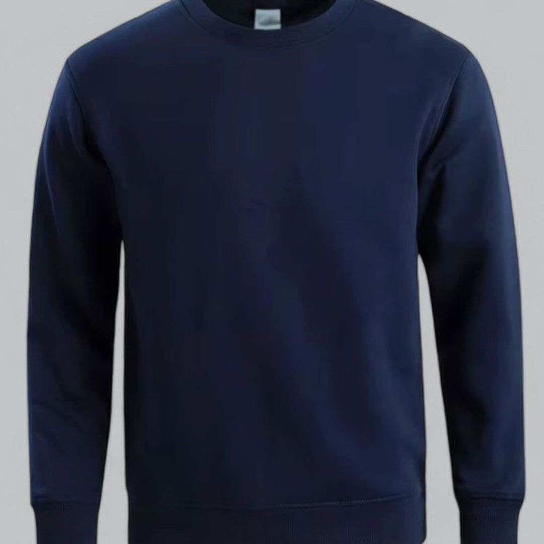 Men's Relaxed-Fit Crew Neck Long Sleeve Sweatshirt - Navy