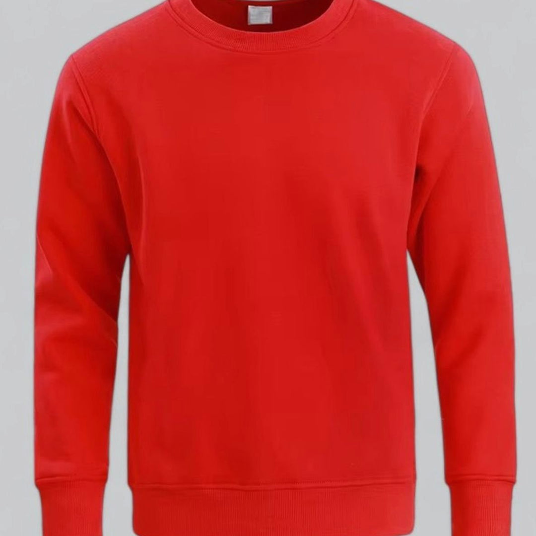 Men's Relaxed-Fit Crew Neck Long Sleeve Sweatshirt - Red