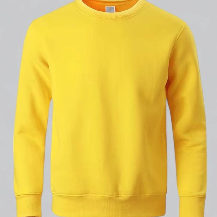 Men's Relaxed-Fit Crew Neck Long Sleeve Sweatshirt - Yellow