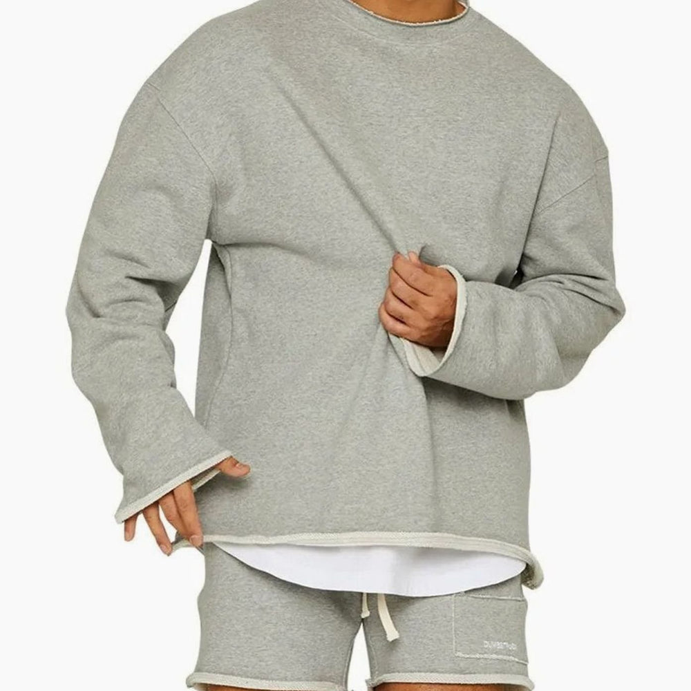 Men's Relaxed Fit Crew Neck Lounge Sweatshirt - Grey