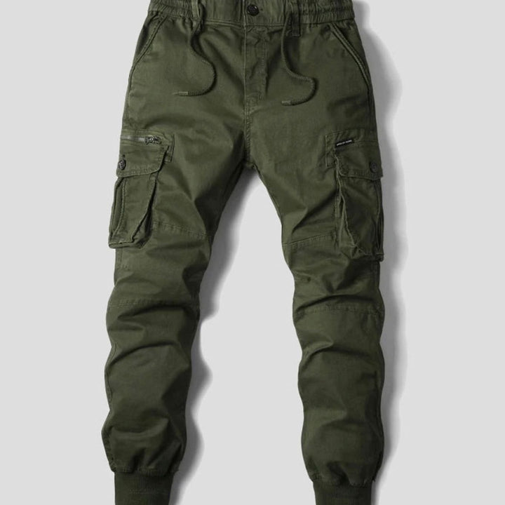 Men's Relaxed-Fit Elasticated Cargo Jogger Trousers - Green