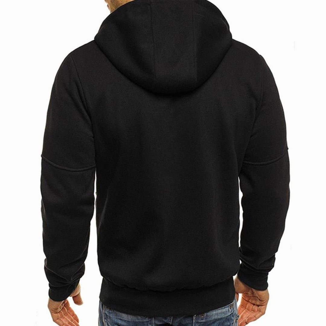 Men's Relaxed-Fit Full-Zip Hooded Sweatshirt Neon Detail