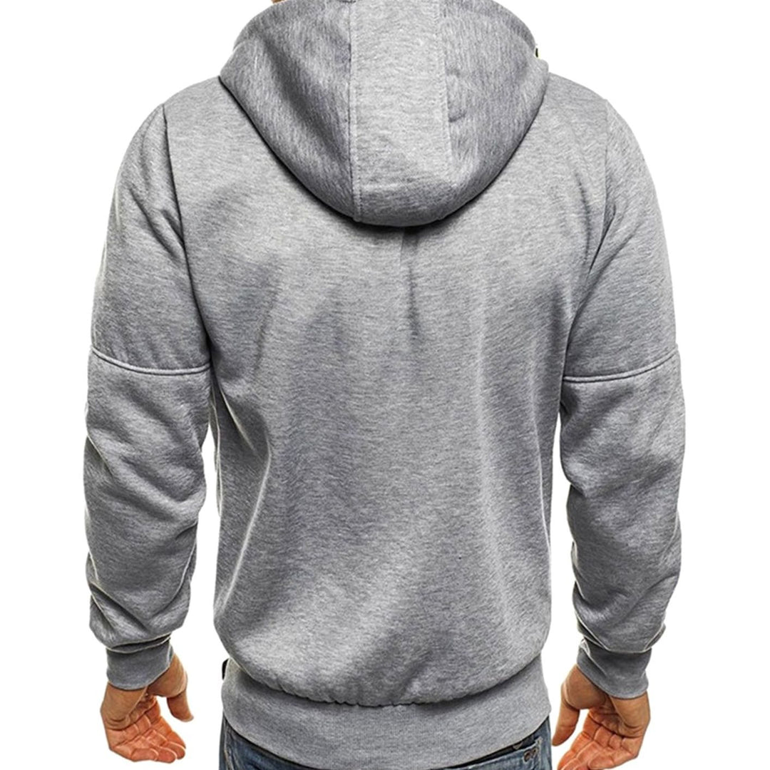 Men's Relaxed-Fit Full-Zip Hooded Sweatshirt Neon Detail
