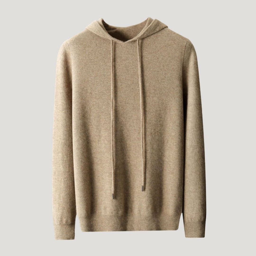 Men's Relaxed-Fit Knit Drawstring Hooded Jumper