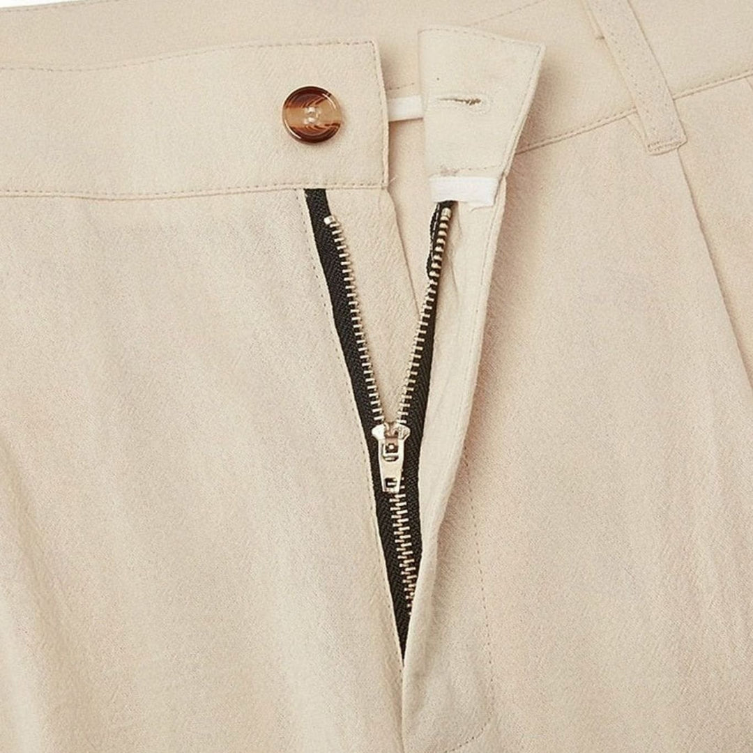 Men's Relaxed-Fit Pleated Linen Casual Trousers