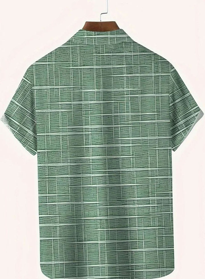 Men's Relaxed-Fit Short-Sleeve Checked Button-Down Shirt