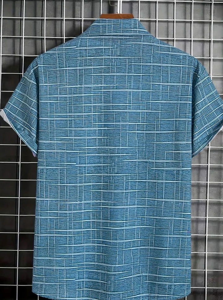 Men's Relaxed-Fit Short-Sleeve Checked Button-Down Shirt