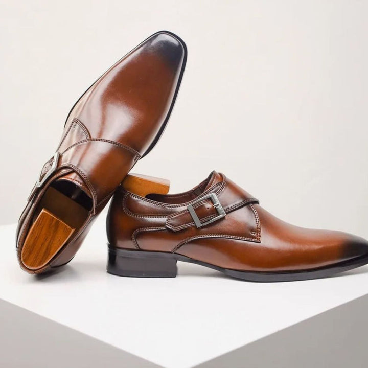 Men's Single Monk Strap Buckle Formal Dress Shoes