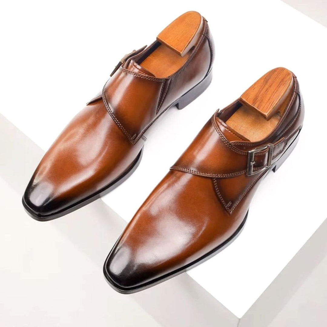 Men's Single Monk Strap Buckle Formal Dress Shoes