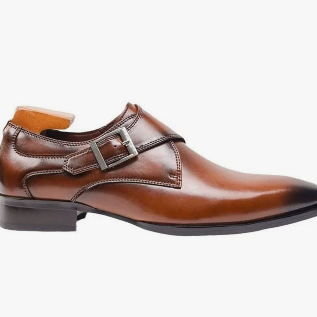 Men's Single Monk Strap Buckle Formal Dress Shoes