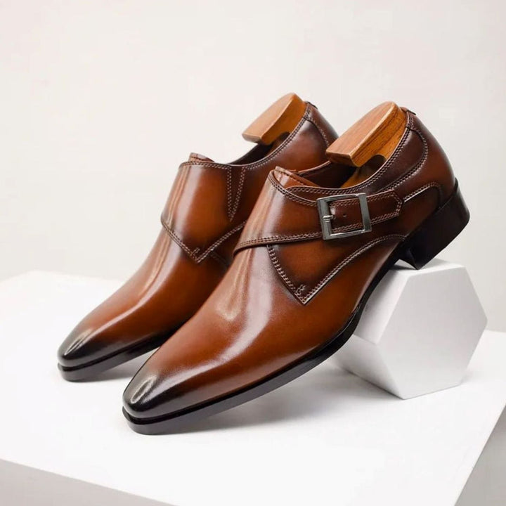 Men's Single Monk Strap Buckle Formal Dress Shoes