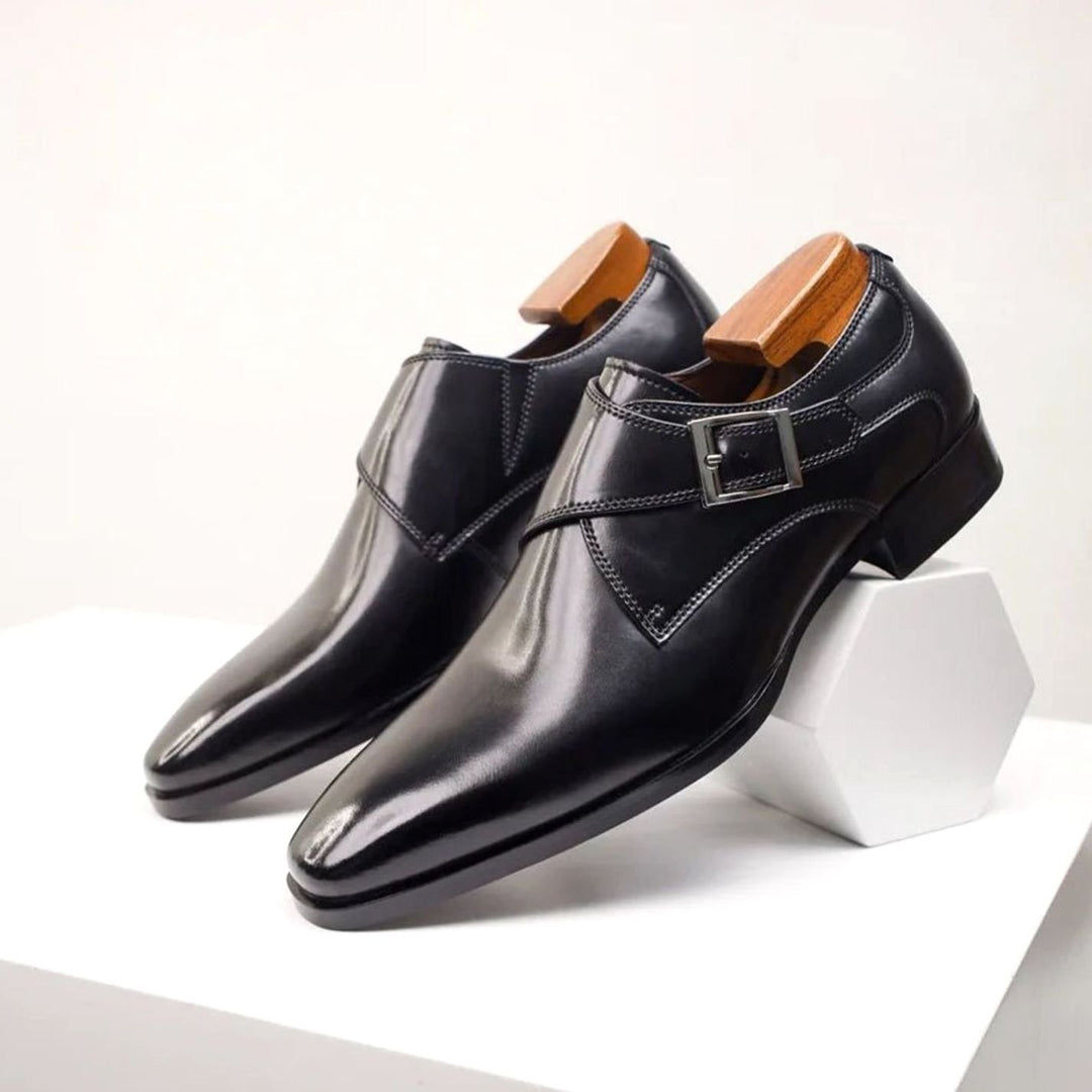 Men's Single Monk Strap Buckle Formal Dress Shoes