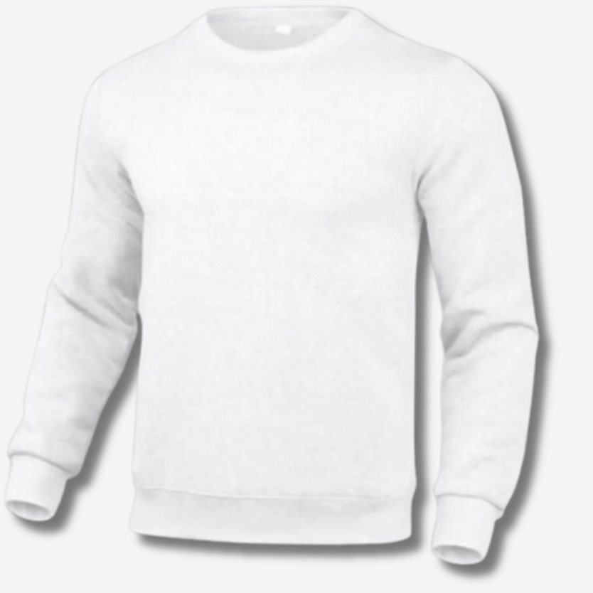 Men's Slim-Fit Crew-Neck Fleece Sweatshirt Jumper - White