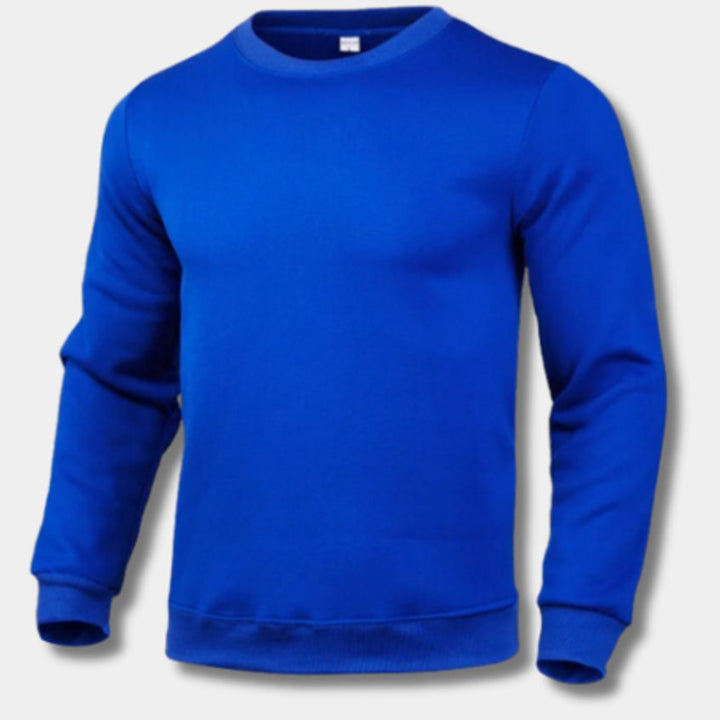 Men's Slim-Fit Crew-Neck Fleece Sweatshirt Jumper - Blue