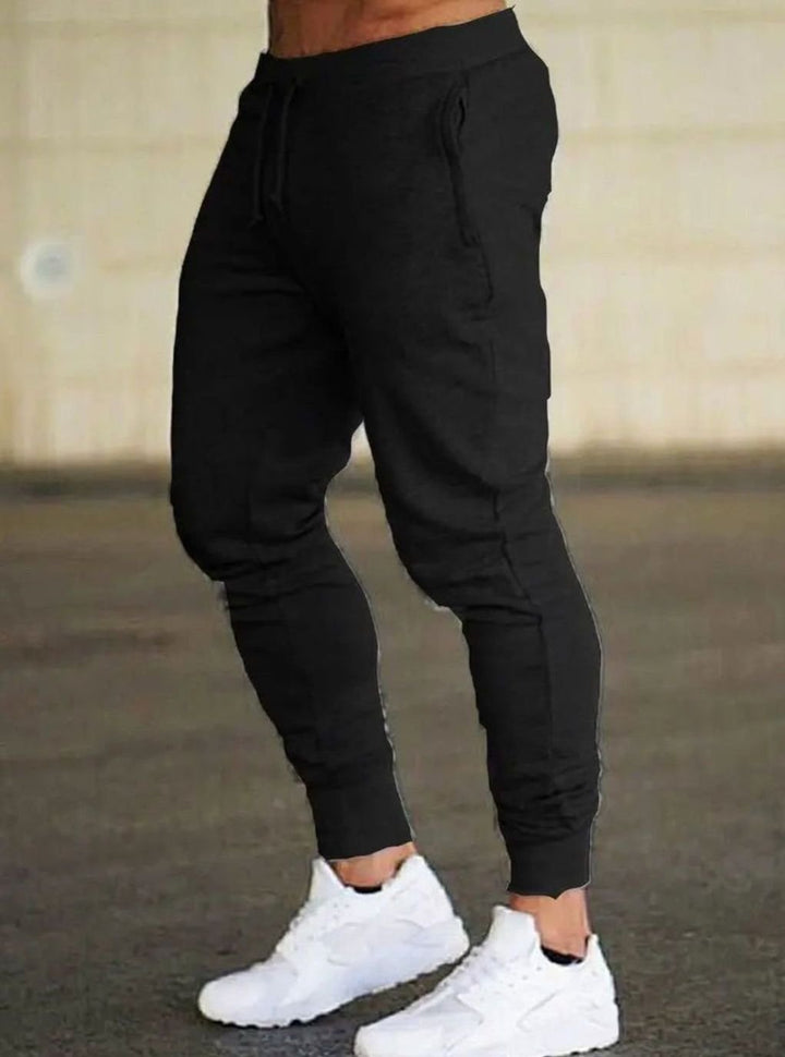 Men's Slim-Fit Drawstring Jogger Sweatpants - Black