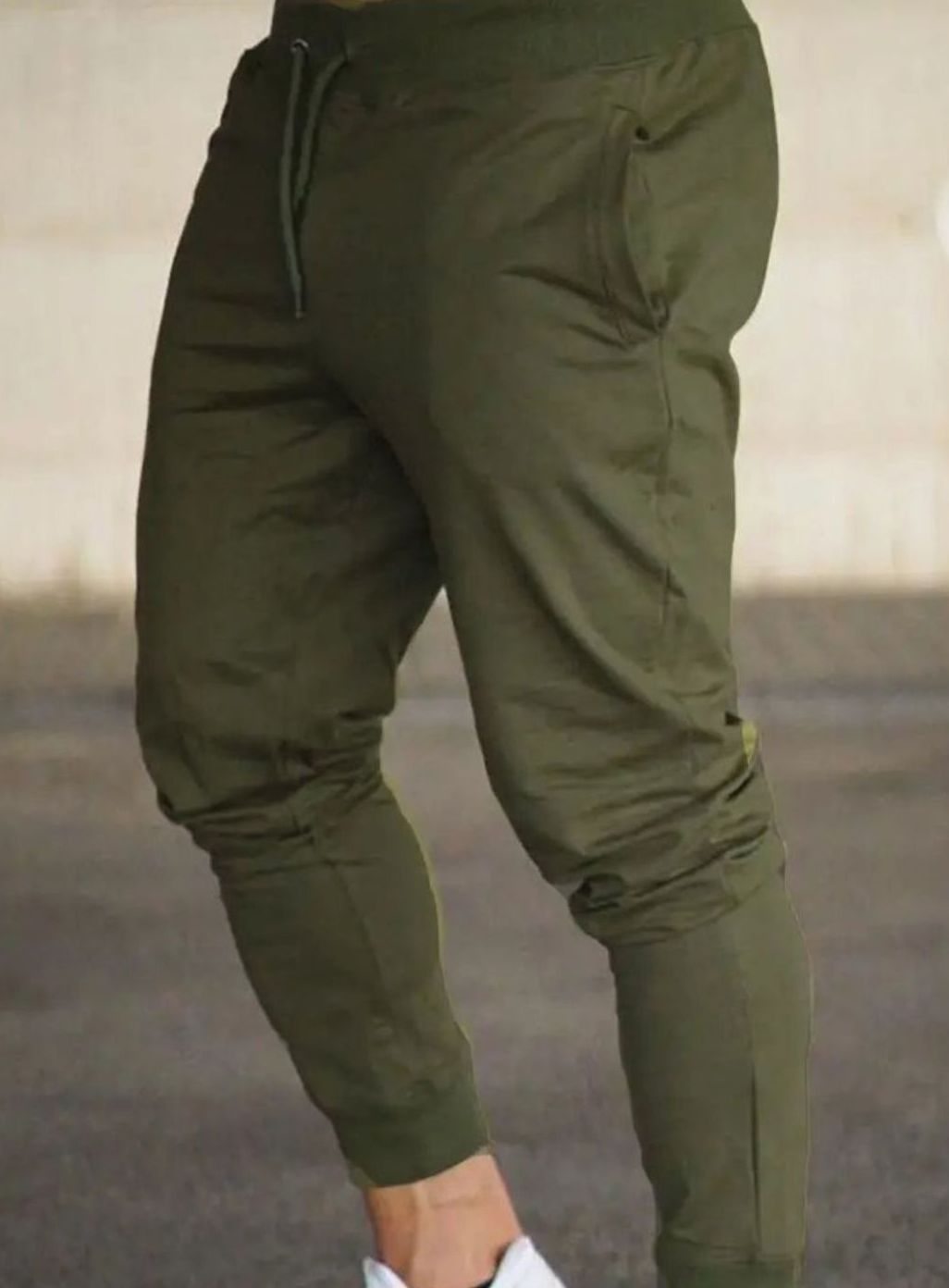 Men's Slim-Fit Drawstring Jogger Sweatpants - Olive Green