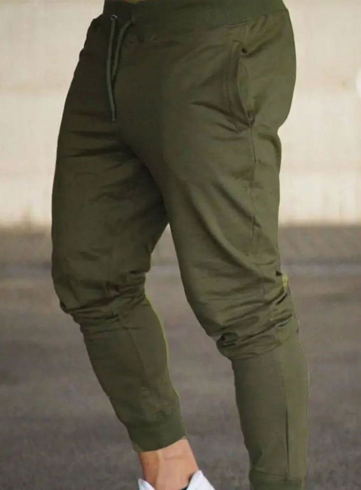 Men's Slim-Fit Drawstring Jogger Sweatpants - Olive Green