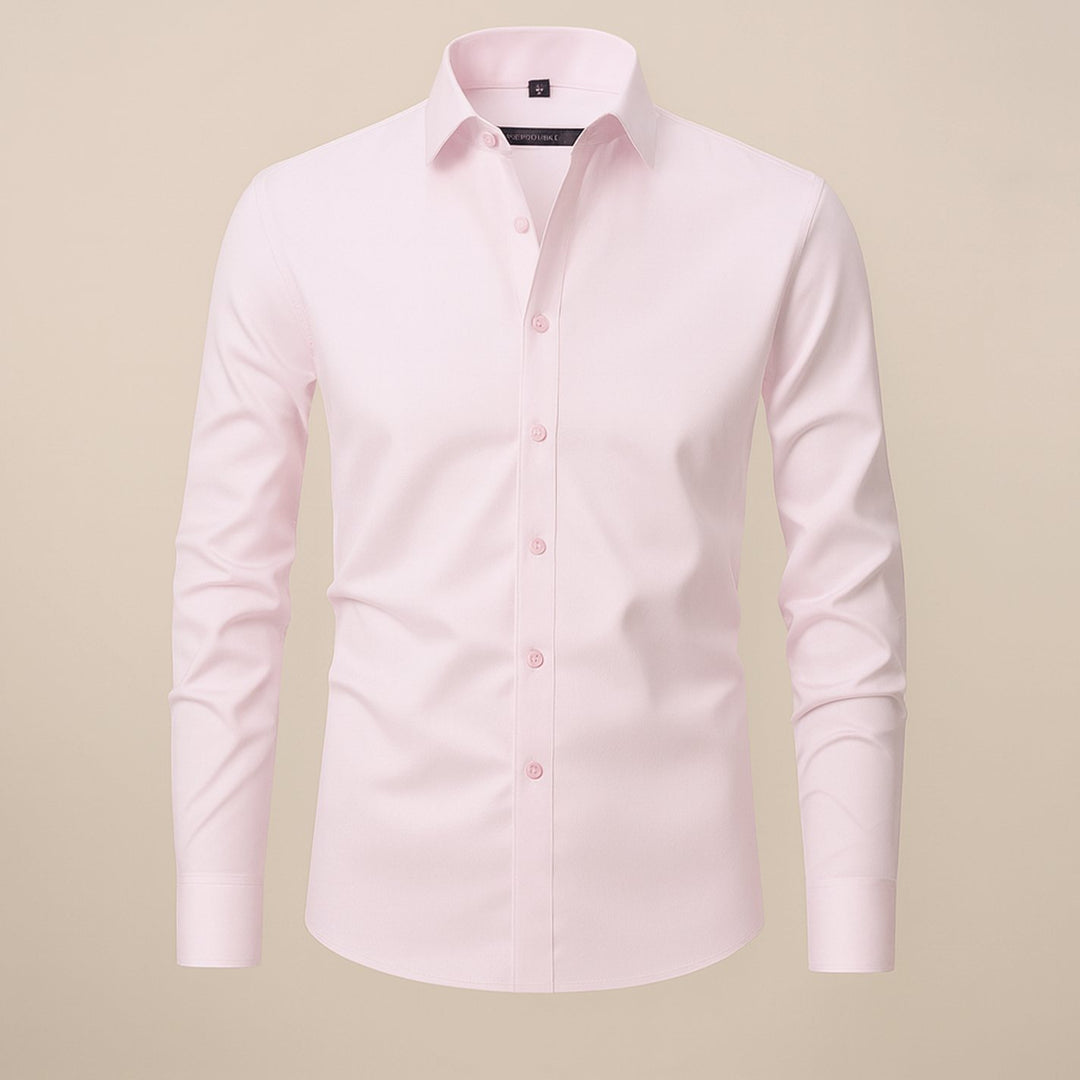 Men's Slim-Fit Long-Sleeve Button-Up Smart Casual Shirt