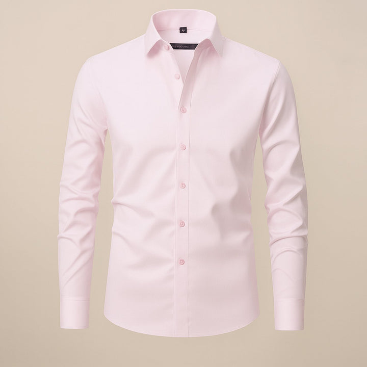 Men's Slim-Fit Long-Sleeve Button-Up Smart Casual Shirt