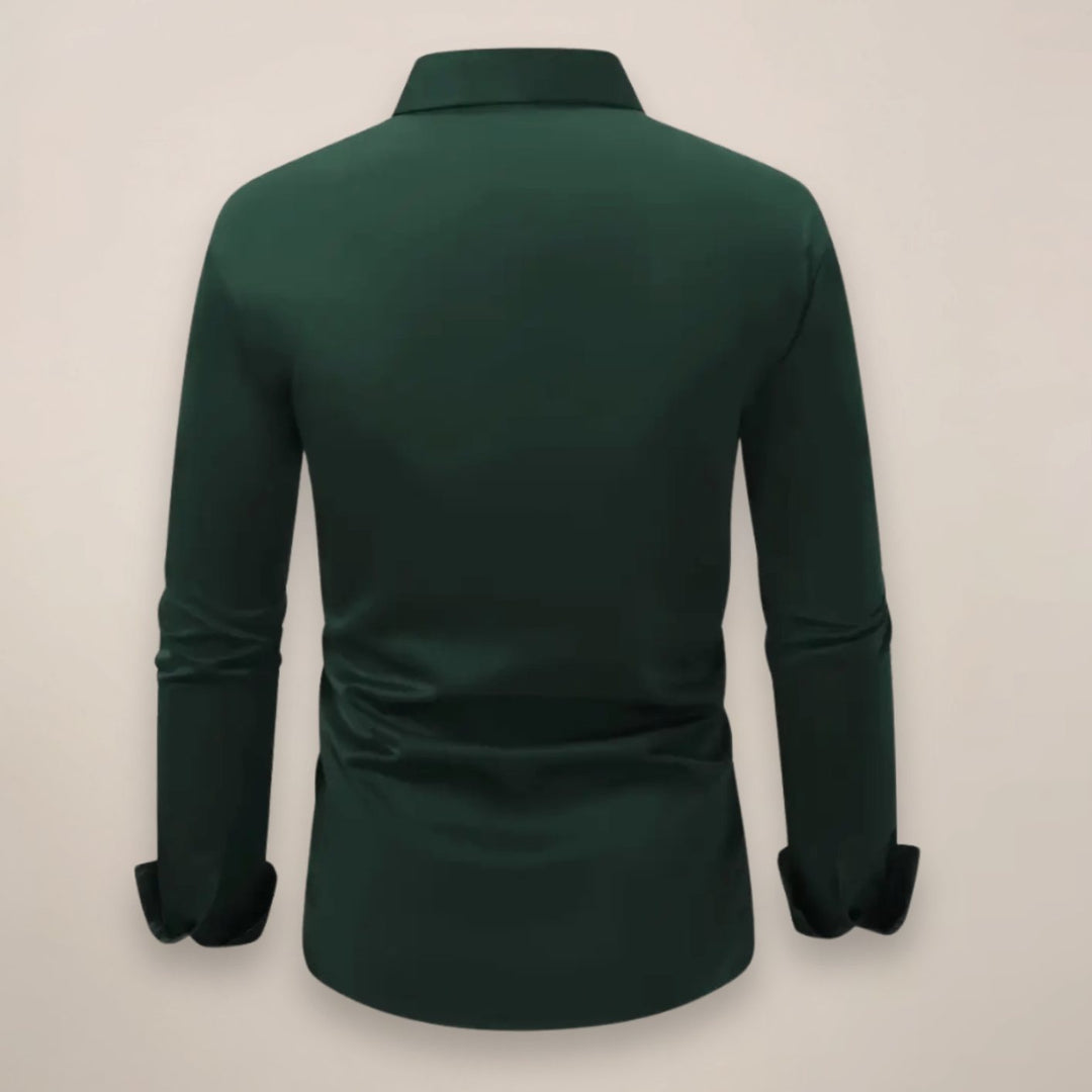 Men's Slim Fit Long Sleeve Button-Up Smart Casual Shirt