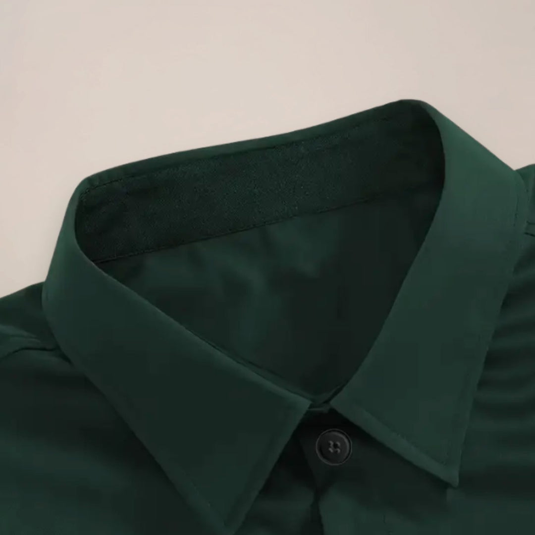 Men's Slim Fit Long Sleeve Button-Up Smart Casual Shirt