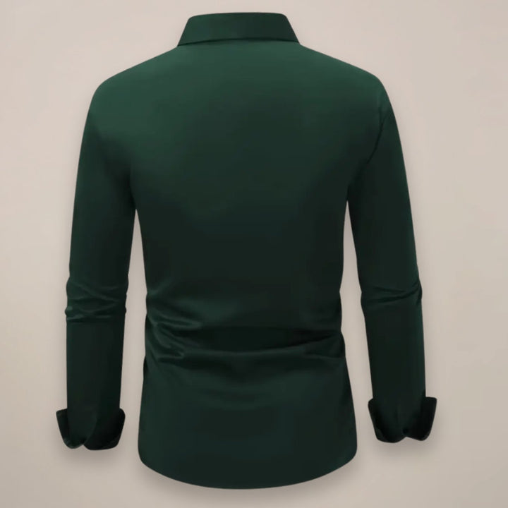 Men's Slim-Fit Long-Sleeve Smart Button-Up Shirt