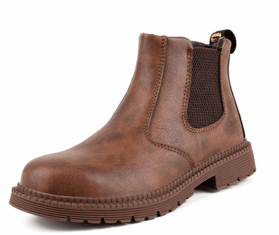Men's Slip-On Chelsea Boots Elastic-Side Faux Leather