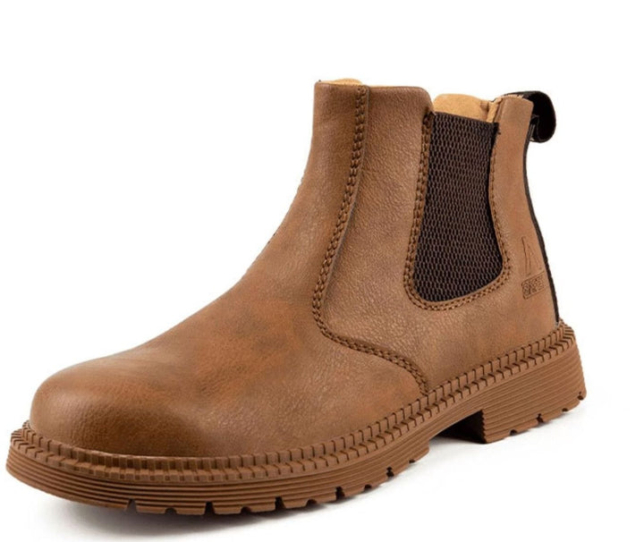 Men's Slip-On Chelsea Boots Elastic-Side Faux Leather