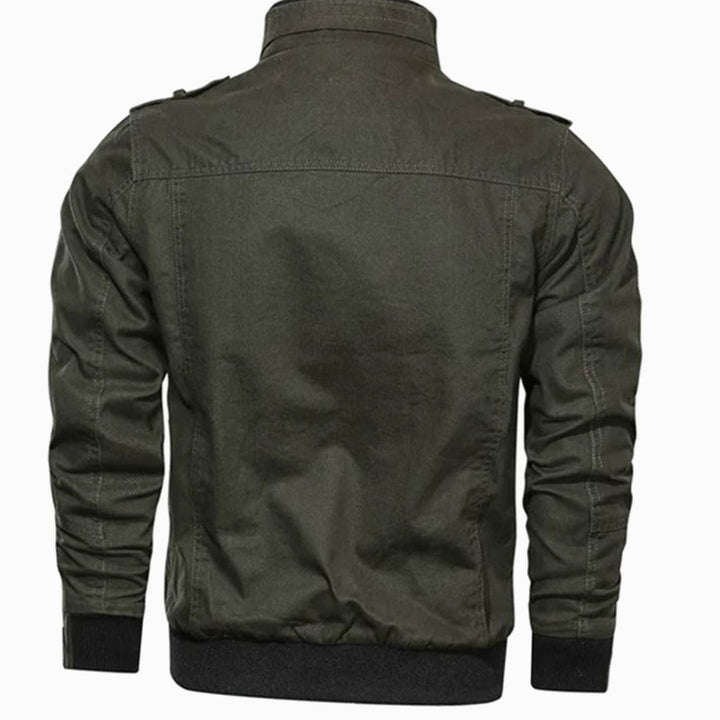 Men's Stand-Collar Utility Zip-Up Bomber Jacket