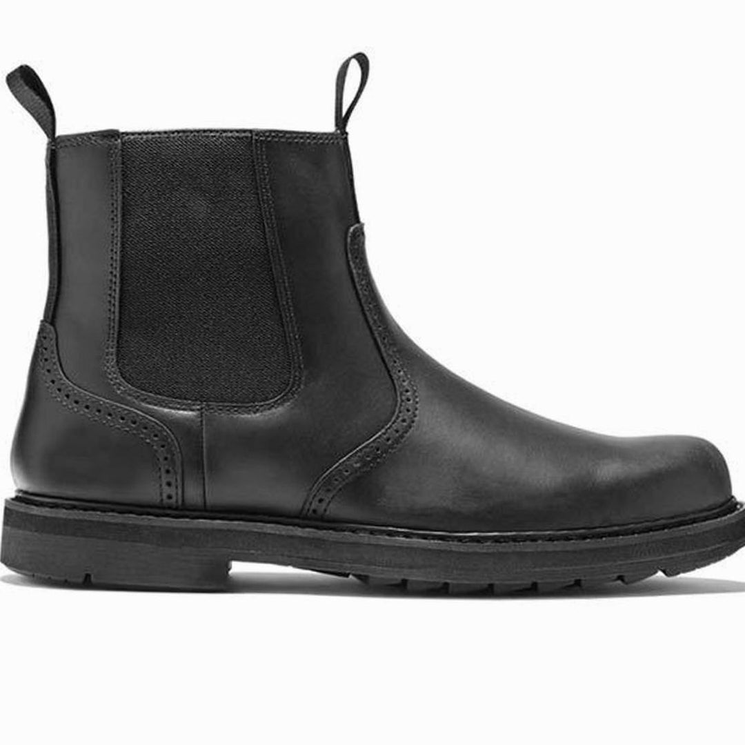 Men's Suede Slip-On Chelsea Boots Brogue Detail, Tan