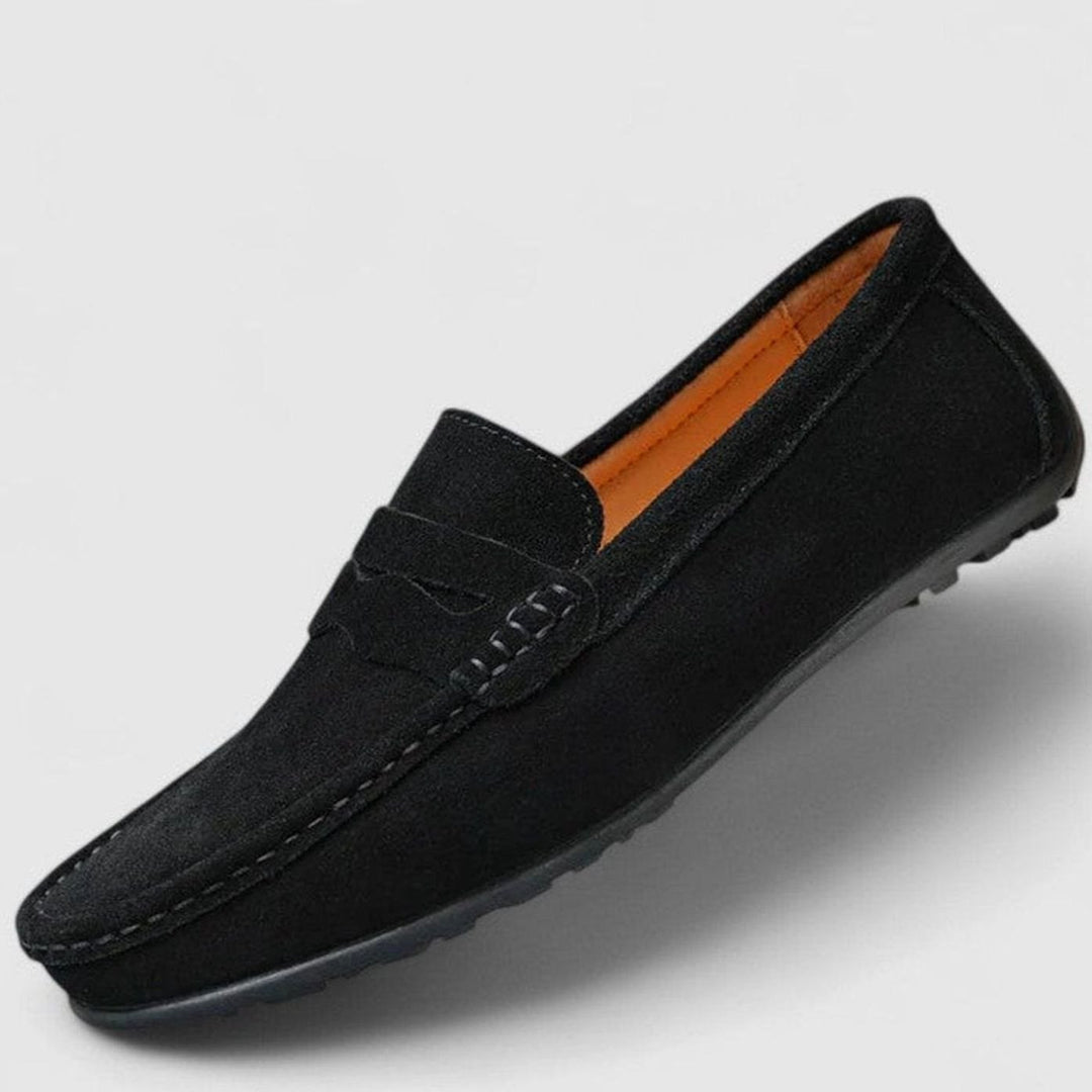 Men's Suede Slip-On Penny Loafers Flexible Sole