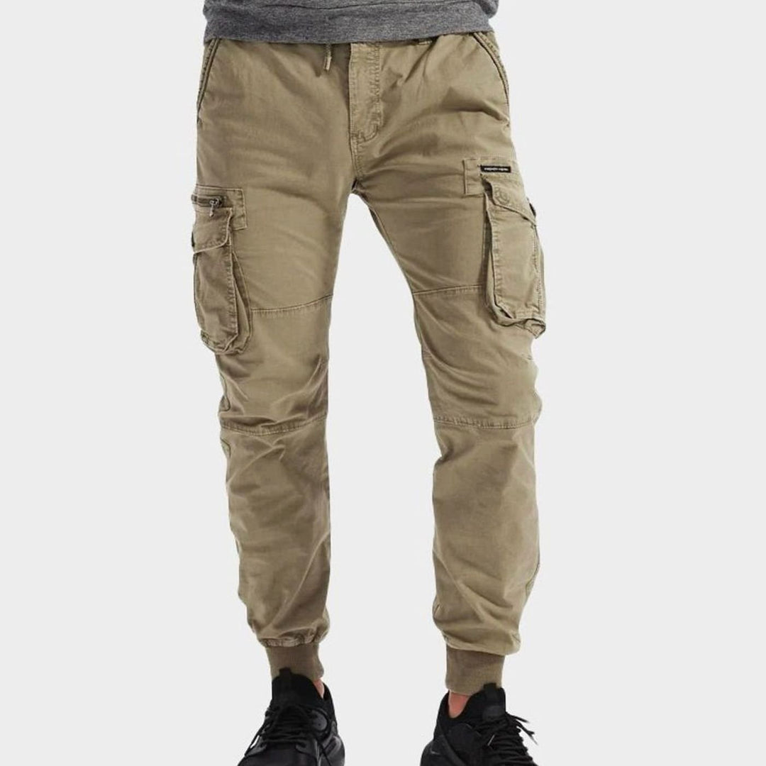 Men's Tactical Cargo Jogger Trousers Elasticated Drawstring Waist Taktische