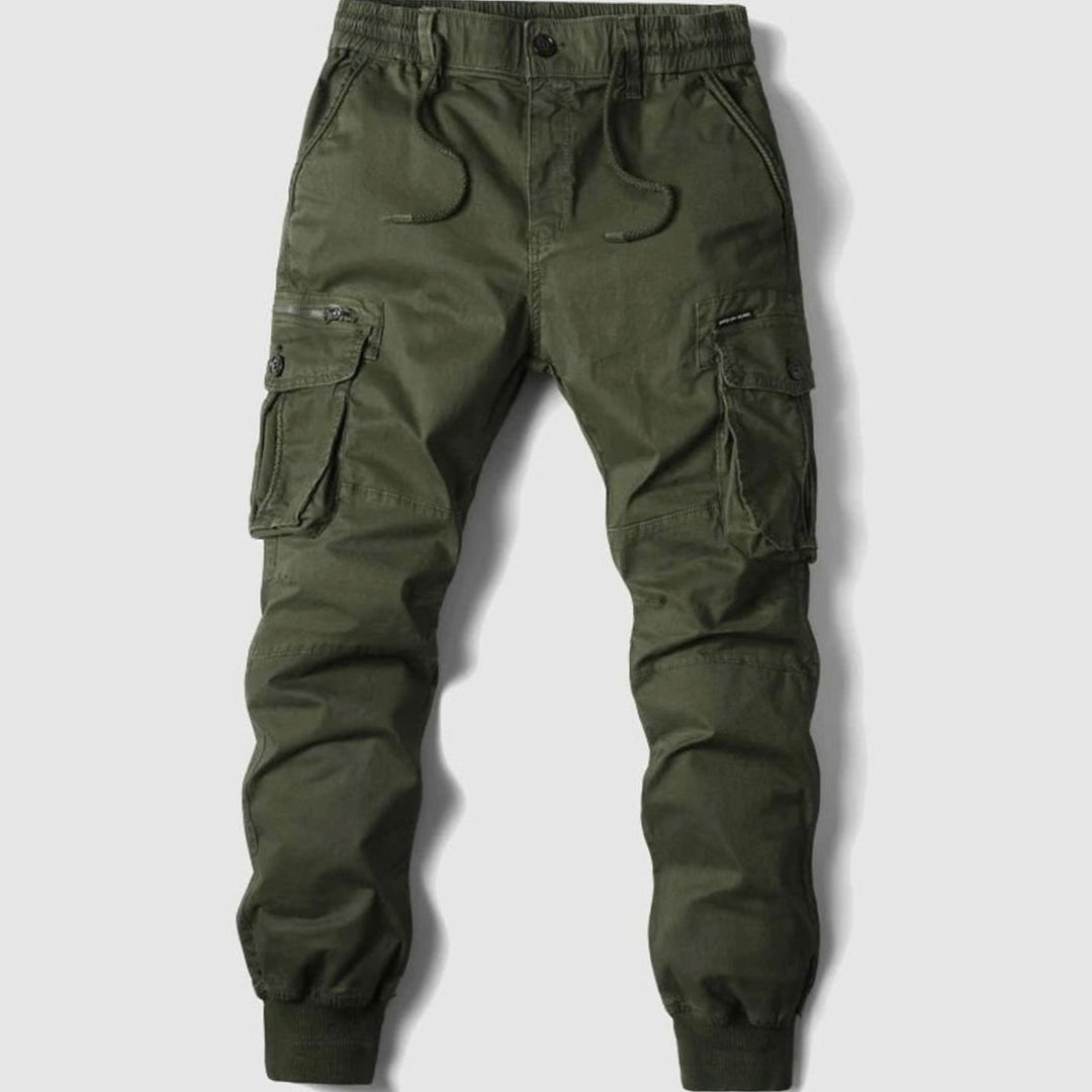 Men's Tactical Cargo Jogger Trousers Elasticated Drawstring Waist Taktische - Green