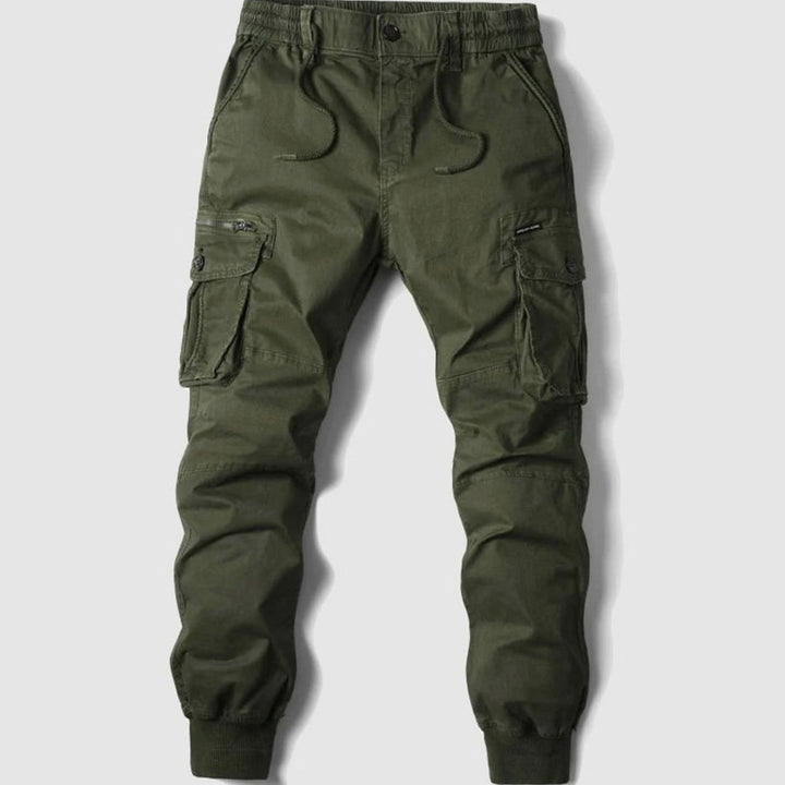 Men's Tactical Cargo Jogger Trousers Elasticated Drawstring Waist Taktische - Green