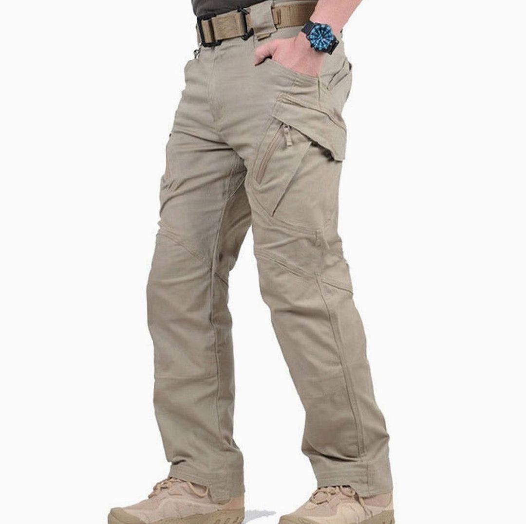 Men's Tactical Multi-Pocket Cargo Trousers Outdoor Hiking - Khaki