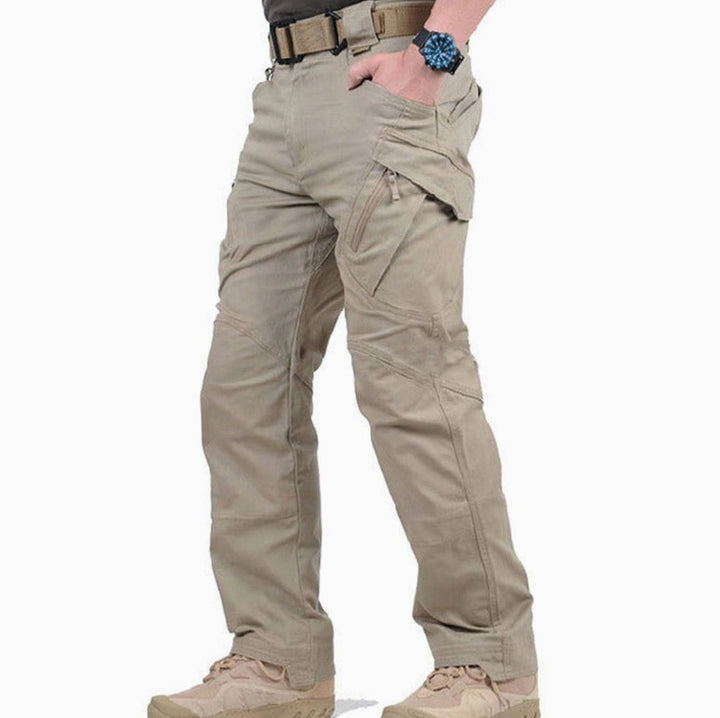 Men's Tactical Multi-Pocket Cargo Trousers Outdoor Hiking - Khaki