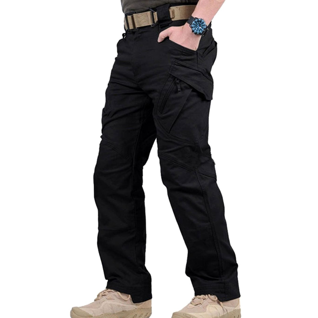 Men's Tactical Multi-Pocket Cargo Trousers Outdoor Hiking - Black