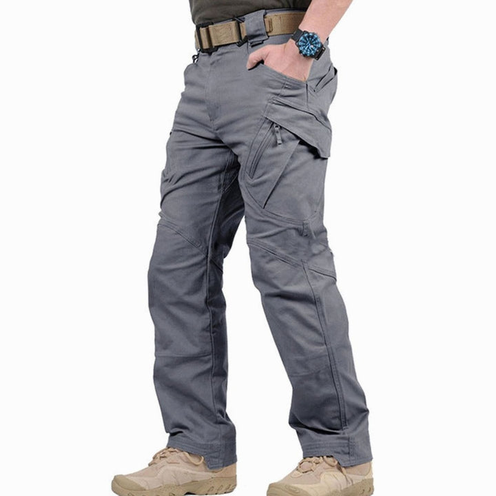 Men's Tactical Multi-Pocket Cargo Trousers Outdoor Hiking - Grey