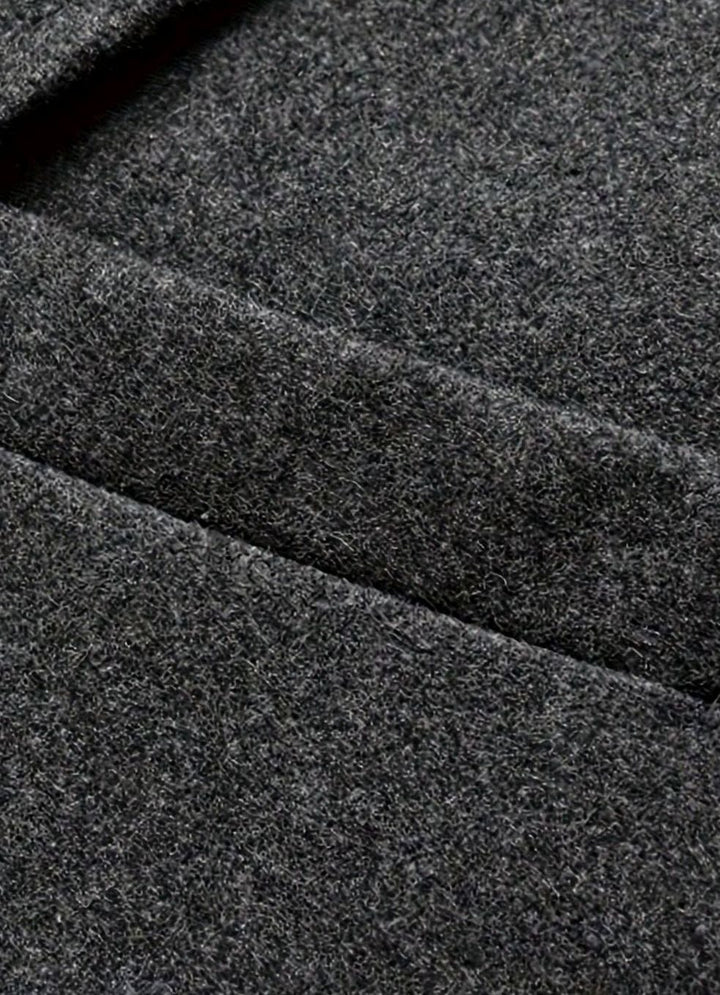 Men's Tailored Quilted-Lined Long Wool Overcoat