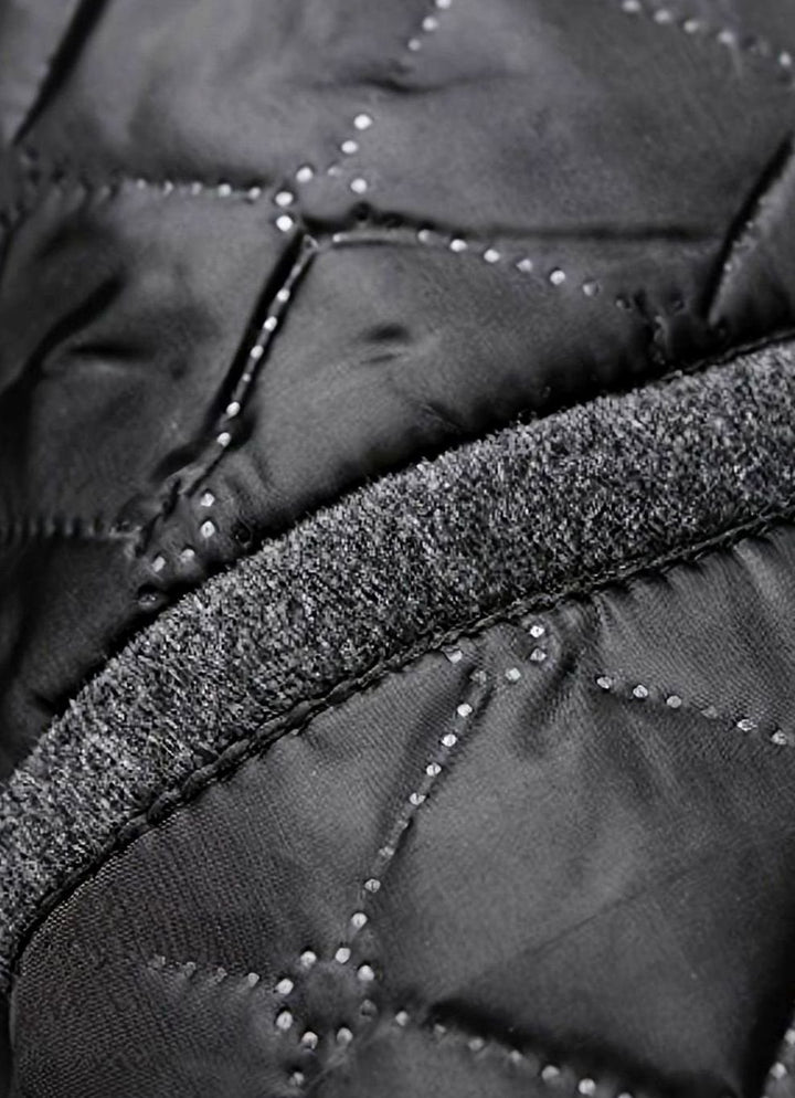 Men's Tailored Quilted-Lined Long Wool Overcoat
