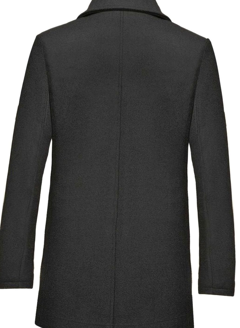 Men's Tailored Single-Breasted Wool Overcoat Detachable Scarf