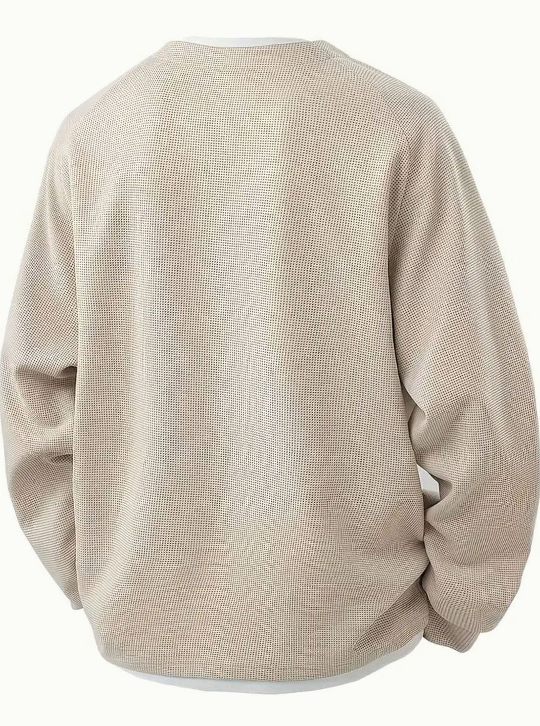 Men's Waffle-Knit Layered Long-Sleeve Jumper