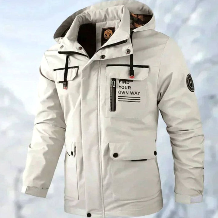 Men's Waterproof Windproof Padded Hooded Outdoor Parka Jacket - White