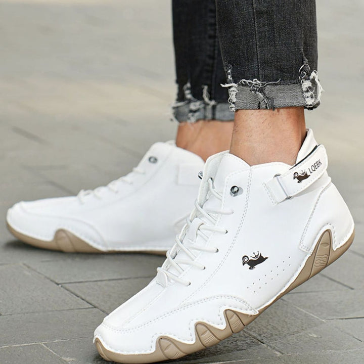Men's Wide-Fit Ankle Lace-Up Casual Leather Boots