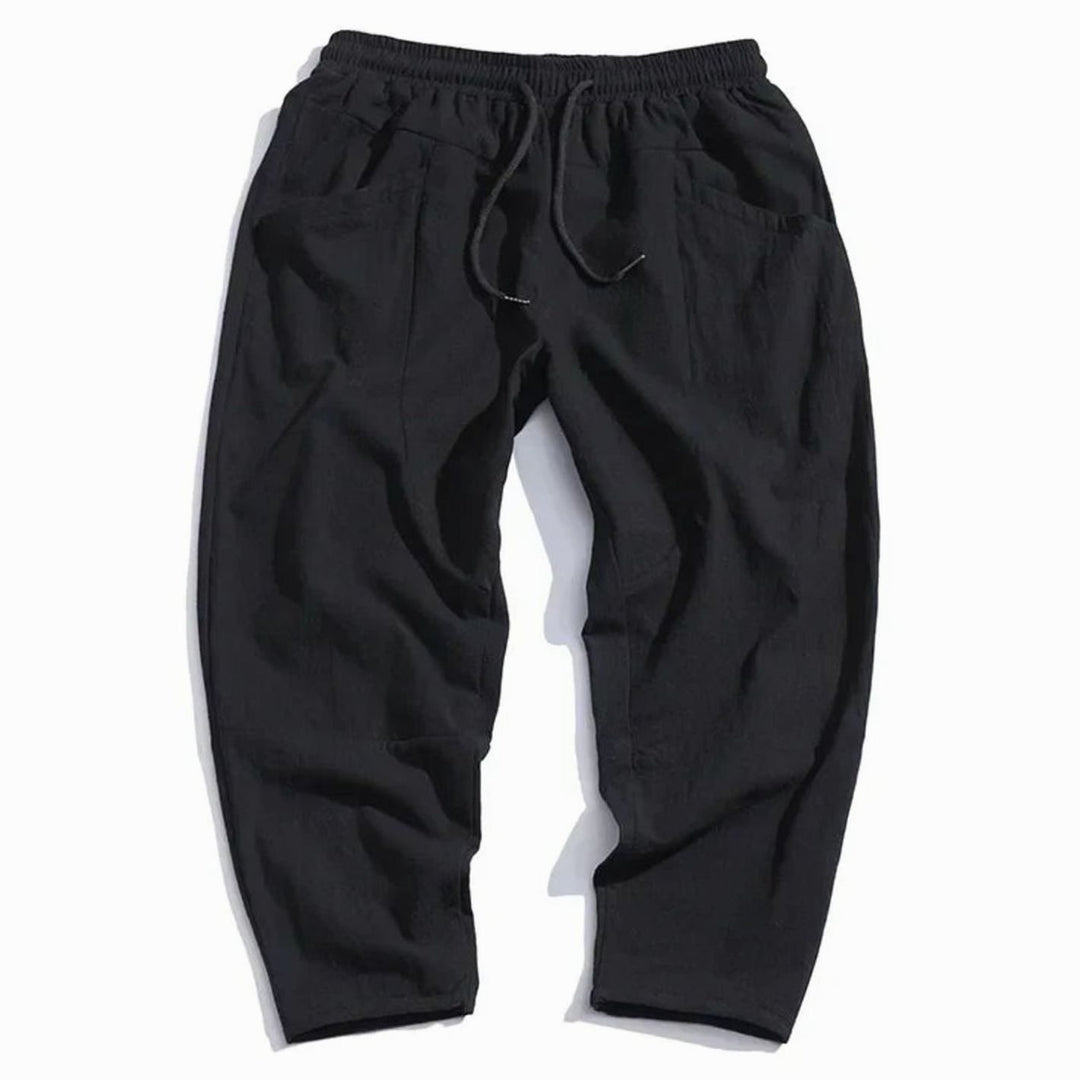 Men's Wide-Leg Drawstring Casual Tapered Trousers