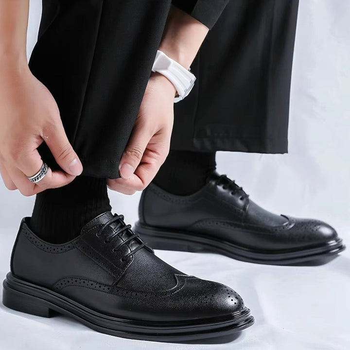 Men's Wingtip Brogue Lace-Up Derby Formal Shoes