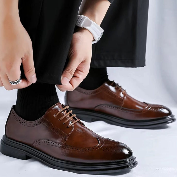 Men's Wingtip Brogue Lace-Up Derby Formal Shoes