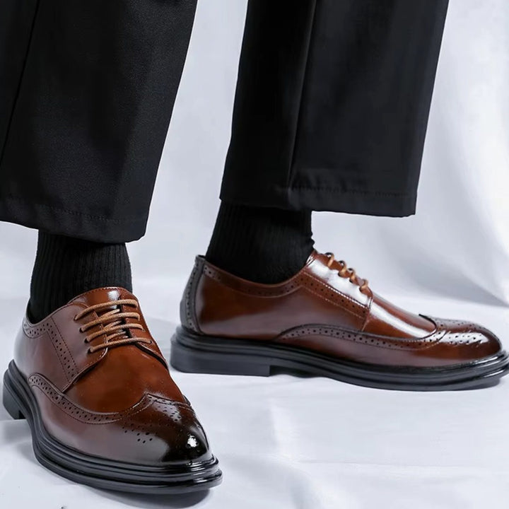 Men's Wingtip Brogue Lace-Up Derby Formal Shoes