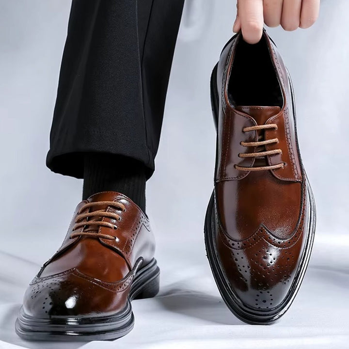 Men's Wingtip Brogue Lace-Up Derby Formal Shoes