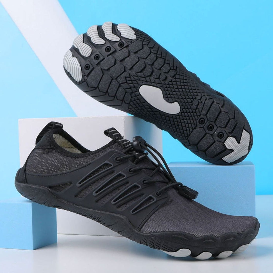 Unisex Lightweight Quick-Dry Barefoot Aqua Water Shoes - Triple Black